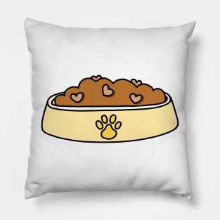 Yellow Heart Pet Food Bowl Pillow