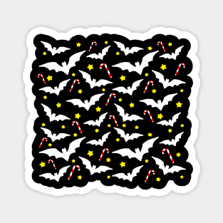 Festive Bats Christmas Pattern Magnet