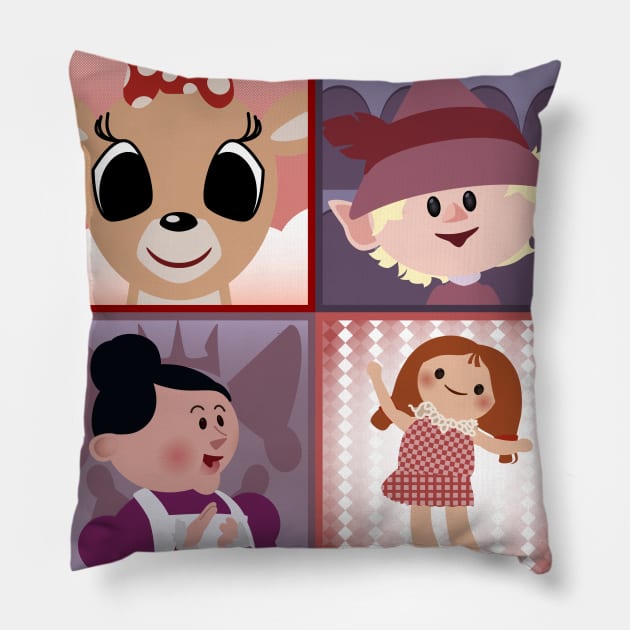 Rudolph - Girl Power Squares Pillow by JPenfieldDesigns