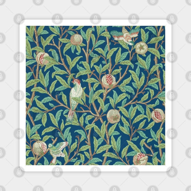 Fruit Trees and Birds Vintage Pattern by William Morris Magnet by Antiquated Art