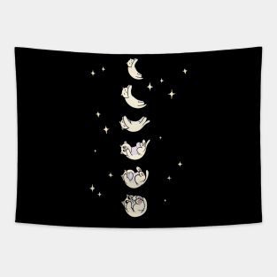 Cute Cat Moon Cycle Astrology Pet Animal Design Tapestry