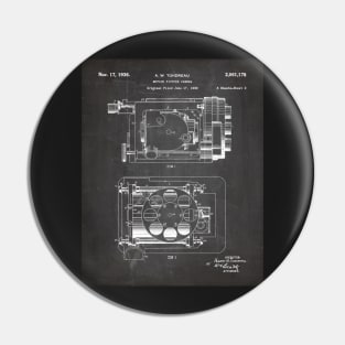 Film Camera Patent - Movie Lover Cinema Student Art - Black Chalkboard Pin