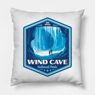 Wind Cave National Park Vintage WPA Style Outdoor Badge Pillow