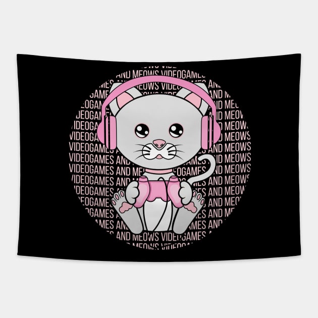 All I Need is videogames and cats, videogames and cats, videogames and cats lover Tapestry by JS ARTE