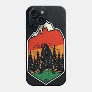 Vintage Grizzly Bear Illustration Phone Case