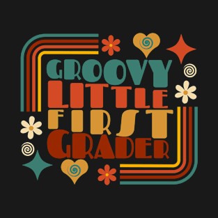 Groovy Little First Grader First Day of School T-Shirt