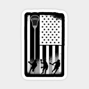 Lacrosse Player USA American Flag Magnet