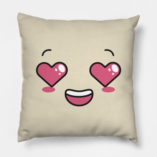 Heart-Eyes Cute Face Pillow