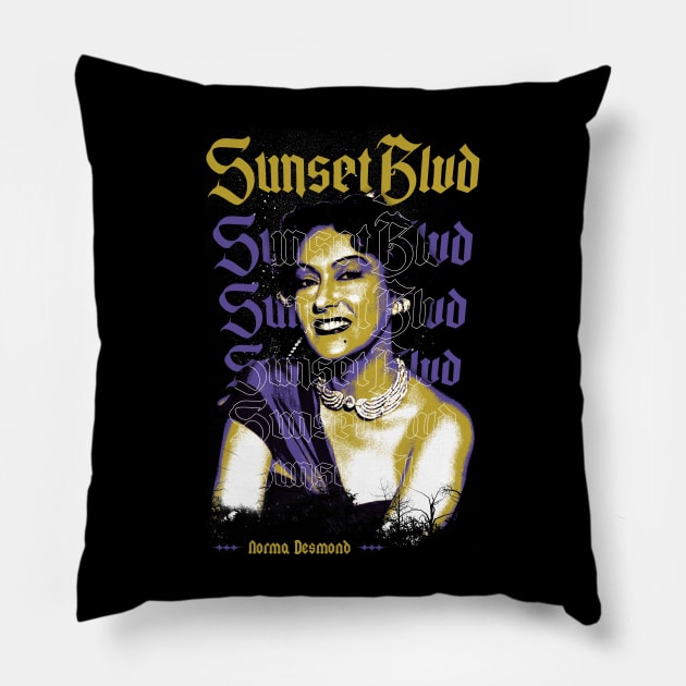 vintage antidesign sunset blvd norma desmond metal Pillow by THE SUP OMO