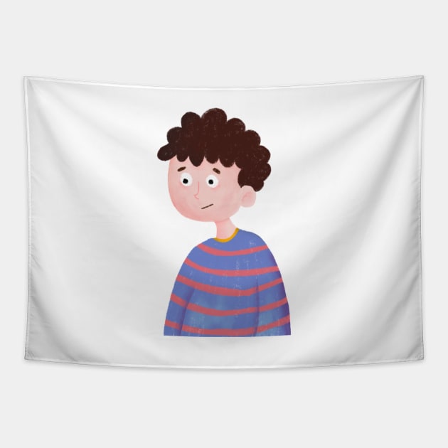 boy with strip clothes Tapestry by trialanderror