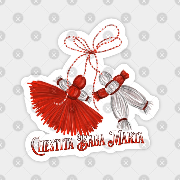 Chestita Baba Marta Martenitsas Magnet by HolidayBug
