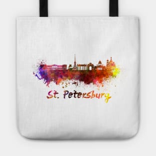 St,Petersburg skyline in watercolor Tote