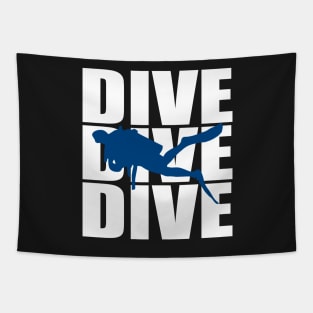 shark diving Tapestry