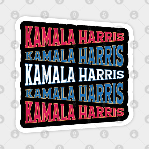 TEXT ART USA KAMALA HARRIS Magnet by LAVA-ROMA-NOVA