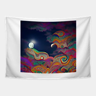 Psychedelic Night Sky Tapestry