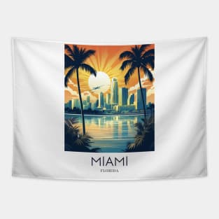 A Pop Art Travel Print of Miami - Florida - US Tapestry