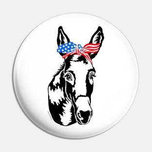 Patriotic Donkey Democrat American Flag Democratic Party Pin