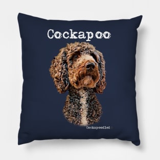 Brown and White Cockapoo / Spoodle and Doodle Dog Pillow