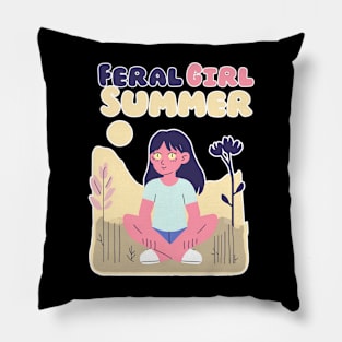 Feral Girl Summer Pillow