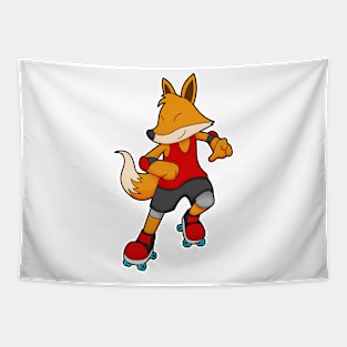 Fox as Skater with Roller skates Tapestry