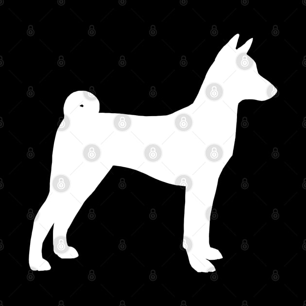 White Basenji Dog Breed Silhouette by Coffee Squirrel