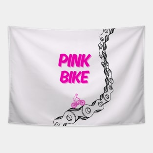 Pink Bike on Chain Trail Tapestry