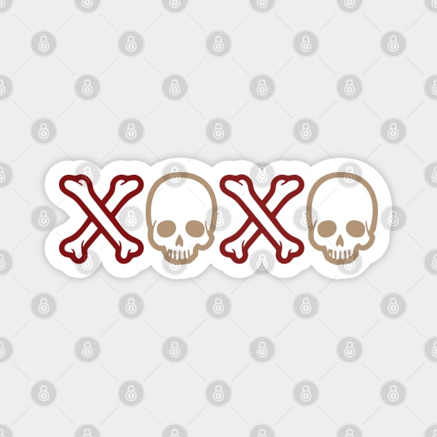 Skeleton X's and O's Magnet by Kylie Paul