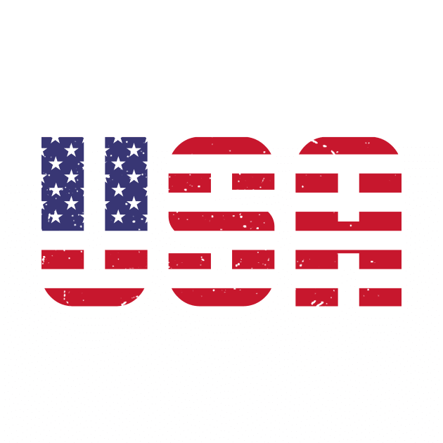 USA Flag Typography Gifts for USA Lover by AdiGunawan250282