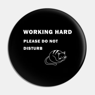 Working Hard Cat Do Not Disturb Pin