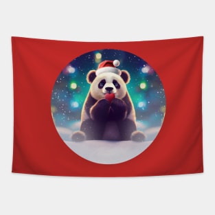 Christmas Panda Love Tapestry