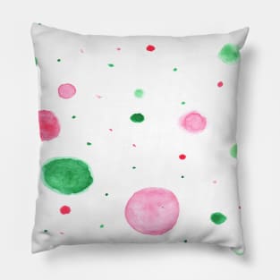 watercolor colorful dots pattern Pillow