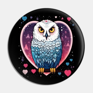 Snowy Owl Valentine Day Pin