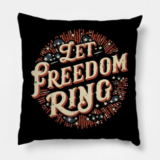 Explosive Freedom: Let Freedom Ring Fireworks Pillow