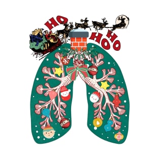 Respiratory Therapist Funny Decorated Lungs Xmas T-Shirt