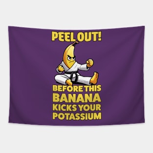 PEEL OUT! Karate Banana Tapestry