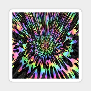 Rainbow Trippy Tie Dye Leopard Magnet