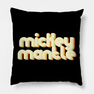 vintage color mickey mantle Pillow