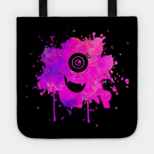 Pink Monster with One Eye Paint Splat Tote