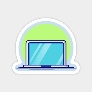 Laptop Cartoon Vector Icon Illustration Magnet