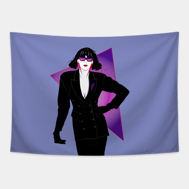 Synthwave Agent 80s Patrick Nagel Tapestry by di-age7