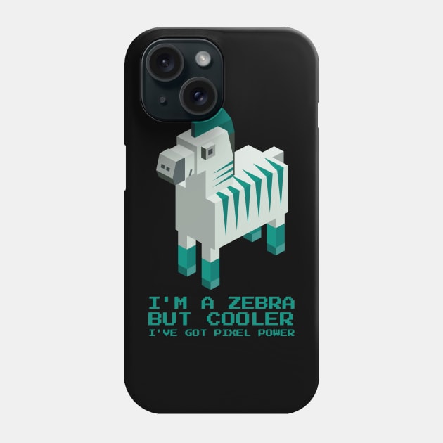 Pixel Zebra Power Stripes - Cool Stripes for Trendy Kids Phone Case by WeAreTheWorld