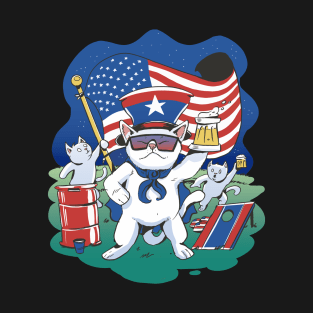 USA Memorial day cat T-Shirt