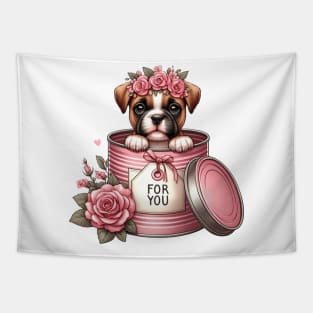 Valentine Boxer Dog For You Tapestry