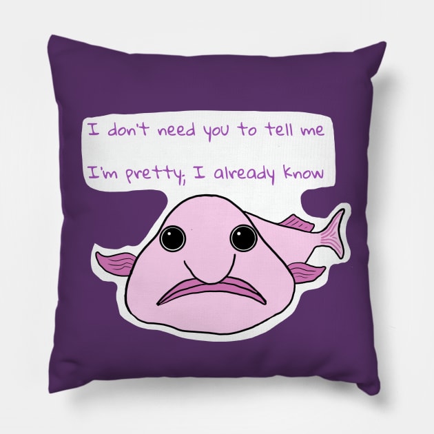 Confident Blobfish Pillow by Underbite Boutique