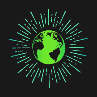 Green Earth Globe Illustration T-Shirt