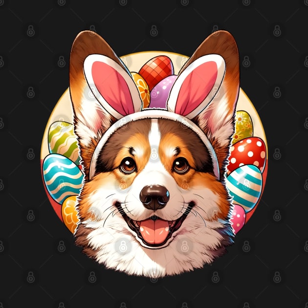 Pembroke Welsh Corgi Enjoys Easter with Bunny Ears by ArtRUs