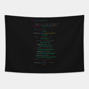 Programmers Christmas Tree Greeting Card - Merry Christmas Nerd & Geeks Tapestry