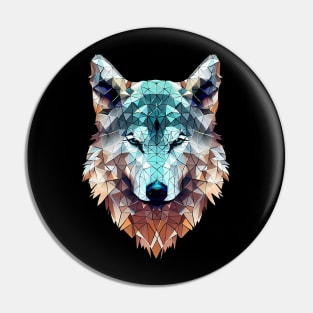 Geometric Wolf design | Colorful Wild Animal Pin