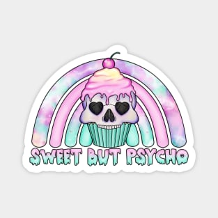 Sweet but psycho, skull cupcake design Magnet