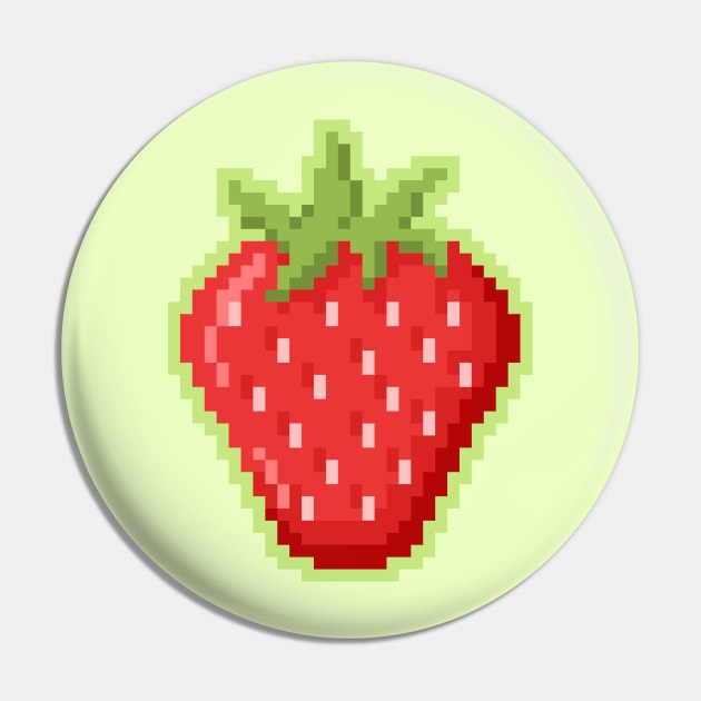 Pixel Strawberry Pin by sombrasblancas